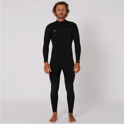 Mens Double Black Chest Zip Steamer - 4/3mm
