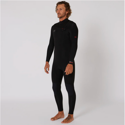 Mens Double Black Chest Zip Steamer - 4/3mm