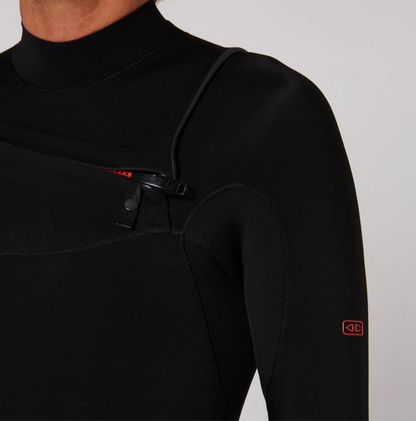 Mens Double Black Chest Zip Steamer - 4/3mm